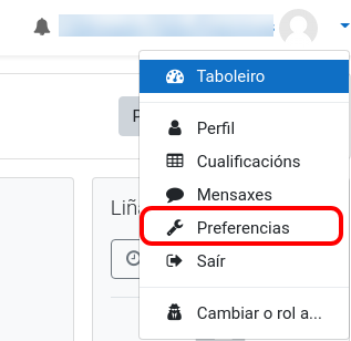 Menú de usuario - Preferencias
