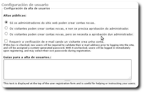 Configura usuario Configura usuario