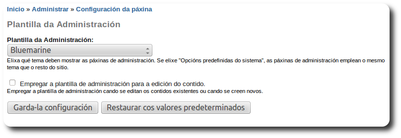 Tema do administrador