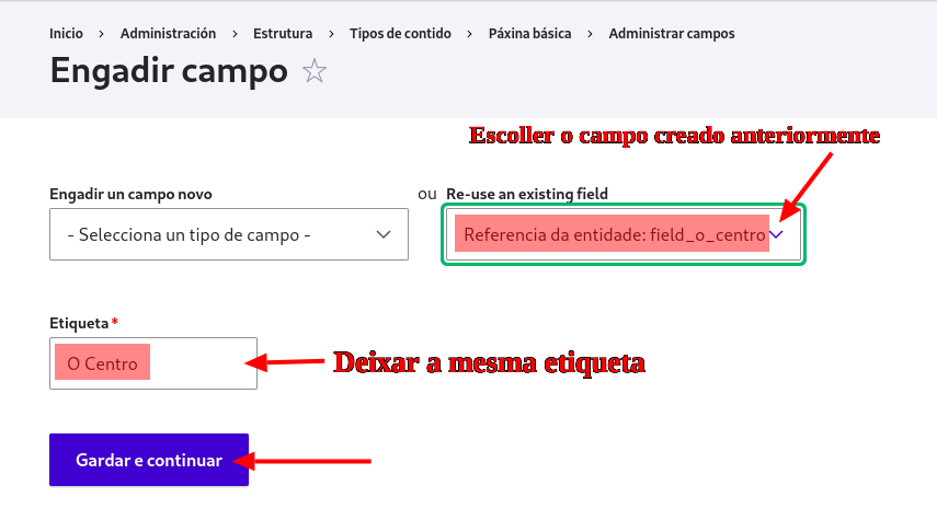 Escoller o campo a reutilizar