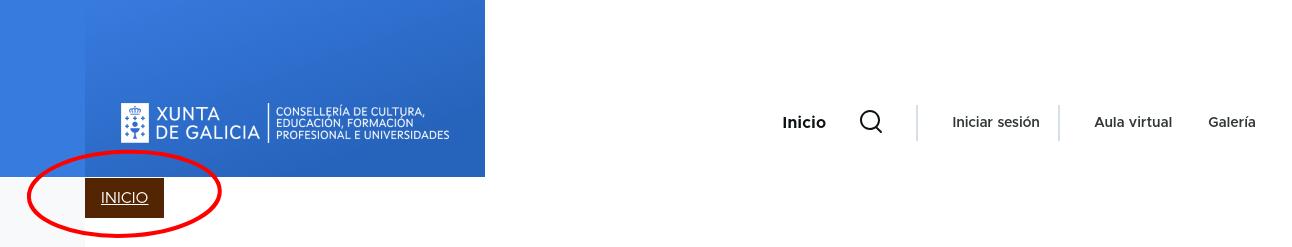 Web con menú INICIO