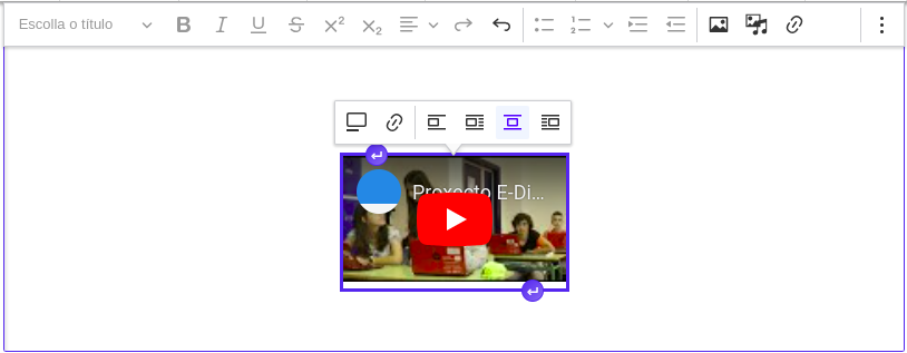 Video Youtube en editor