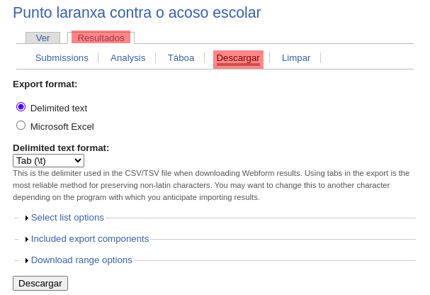 Descargar resultados