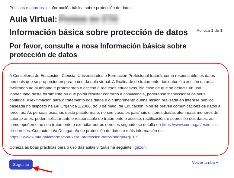 Política sobre protección de datos