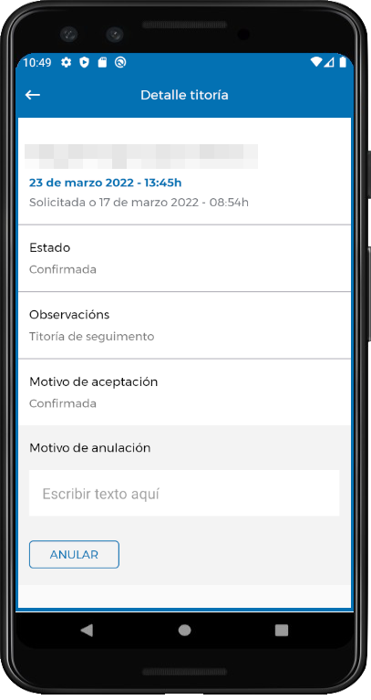 Anulación dunha cita