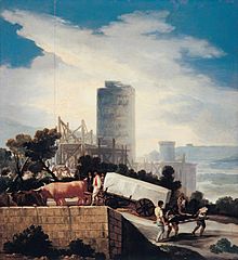 Pintura de Goya. La conducción de un sillar