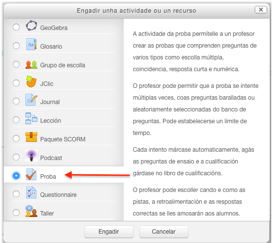 Actividade --> Proba