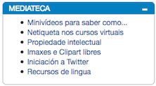 Captura de pantalla do bloque Mediateca.