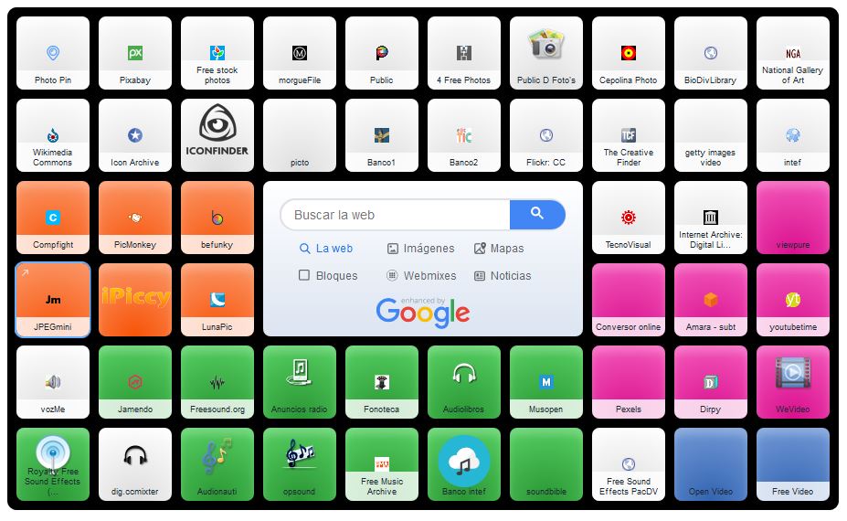 Symbaloo con ligazóns