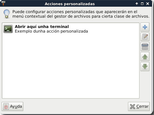 Accións Personalizadas