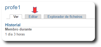 Edición da conta persoal