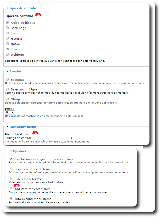 Taxonomía Blogs do centro