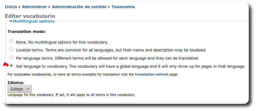 traducción de taxonomías