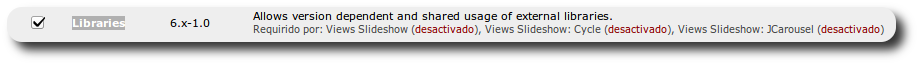 Libraries Activado