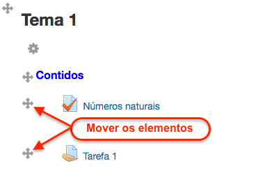 Mover os elementos